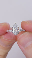 2.80 Carat Pear-Shape With Marquise Side Stones Diamond Engagement Ring