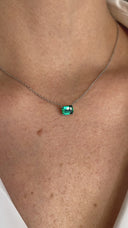 2.00 Carat Emerald Solitaire Pendant in 14K White Gold