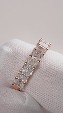 2.10 Carat Radiant Cut Diamond Half-Eternity Band In 14k Rose Gold